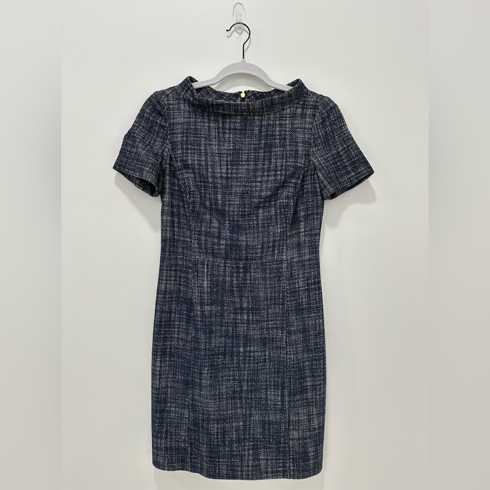 Tory Burch Navy Cream Light Tweed Dress Size 2